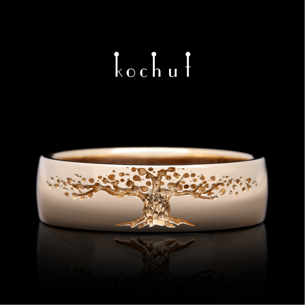 Wedding ring «The Tree of Life». Red Gold