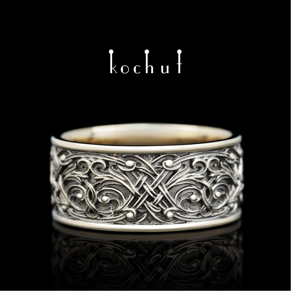 Wedding Ring «The Venetian Night». White gold, black rhodium