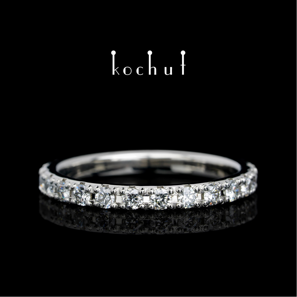 Engagement ring «My orbit». Platinum, diamonds