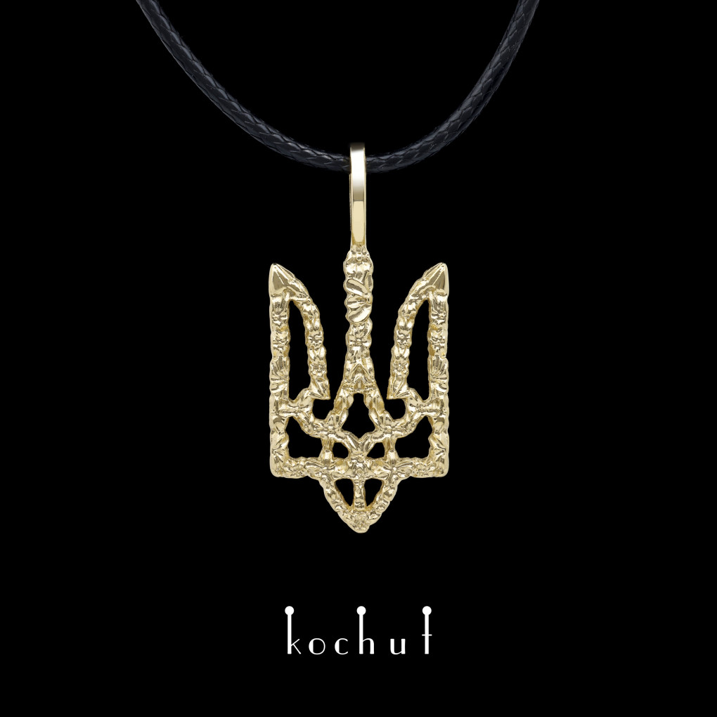  Pendant «Flower Trident» . Yellow gold
