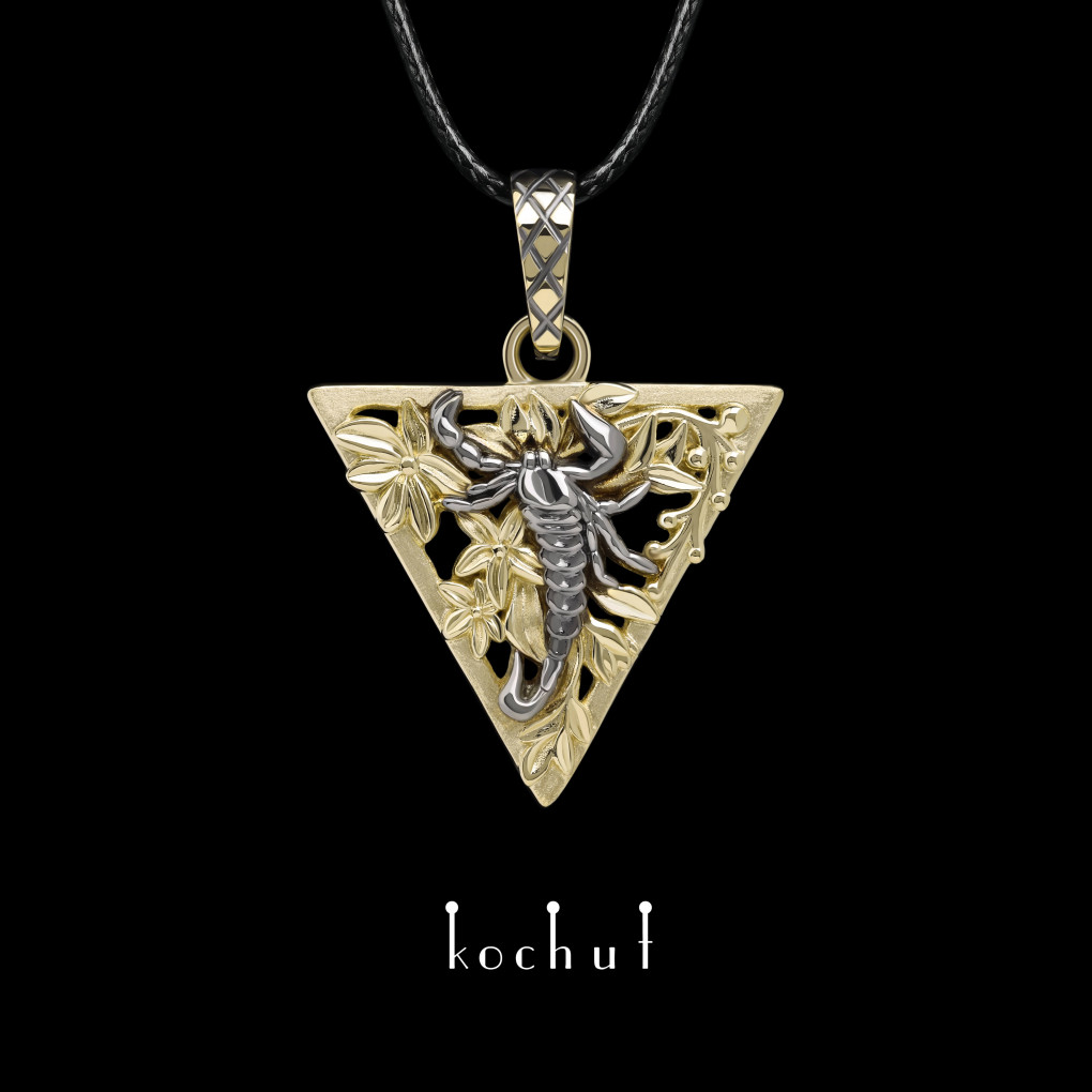 Pendant «Scorpio». Yellow gold, black rhodium