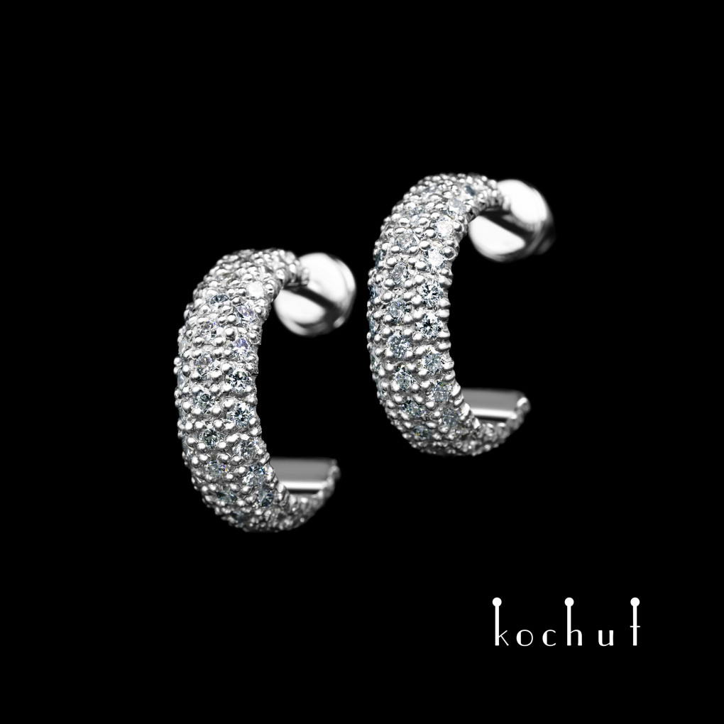 Earrings «Reflection». Platinum, diamonds