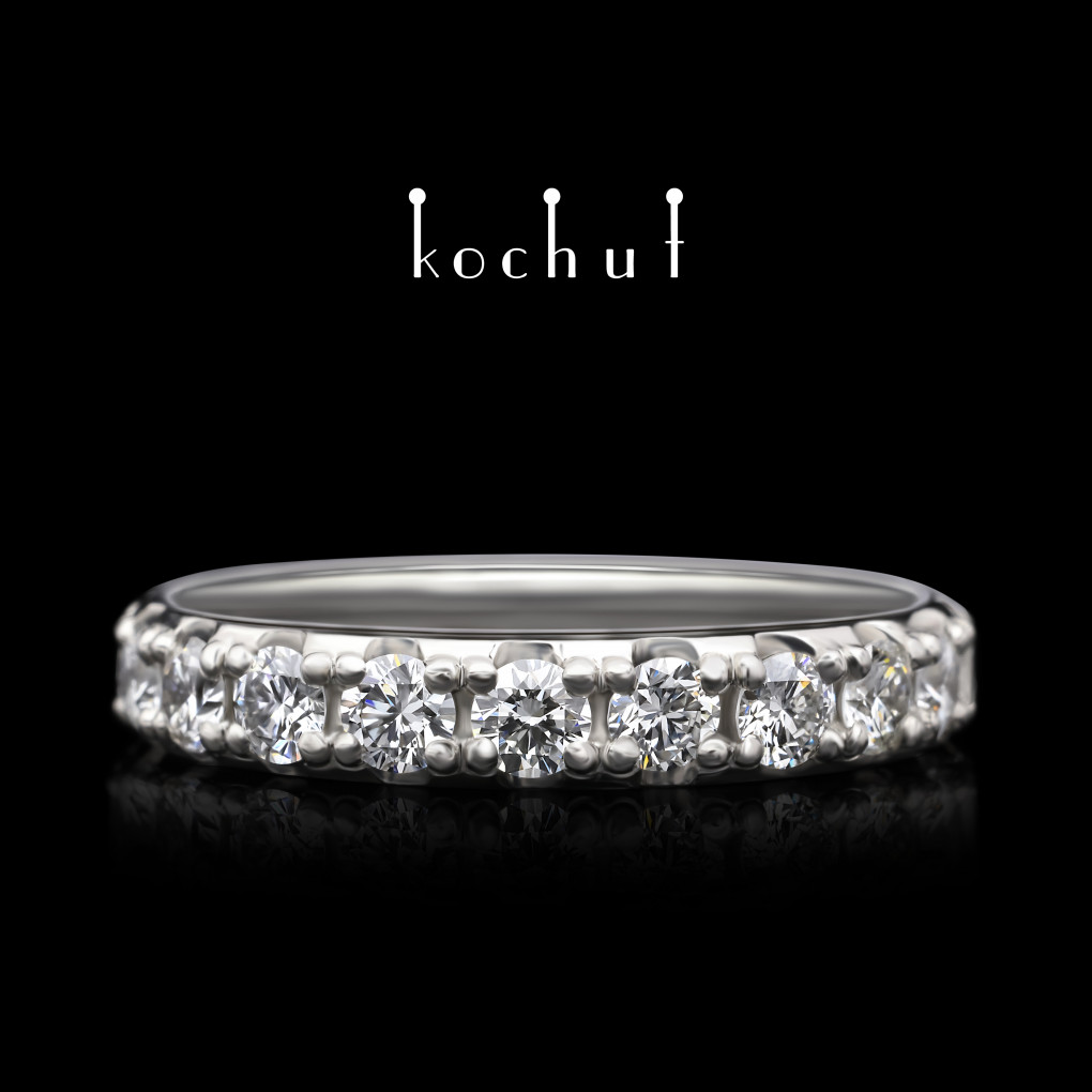 Engagement ring «My orbit». Platinum, diamonds