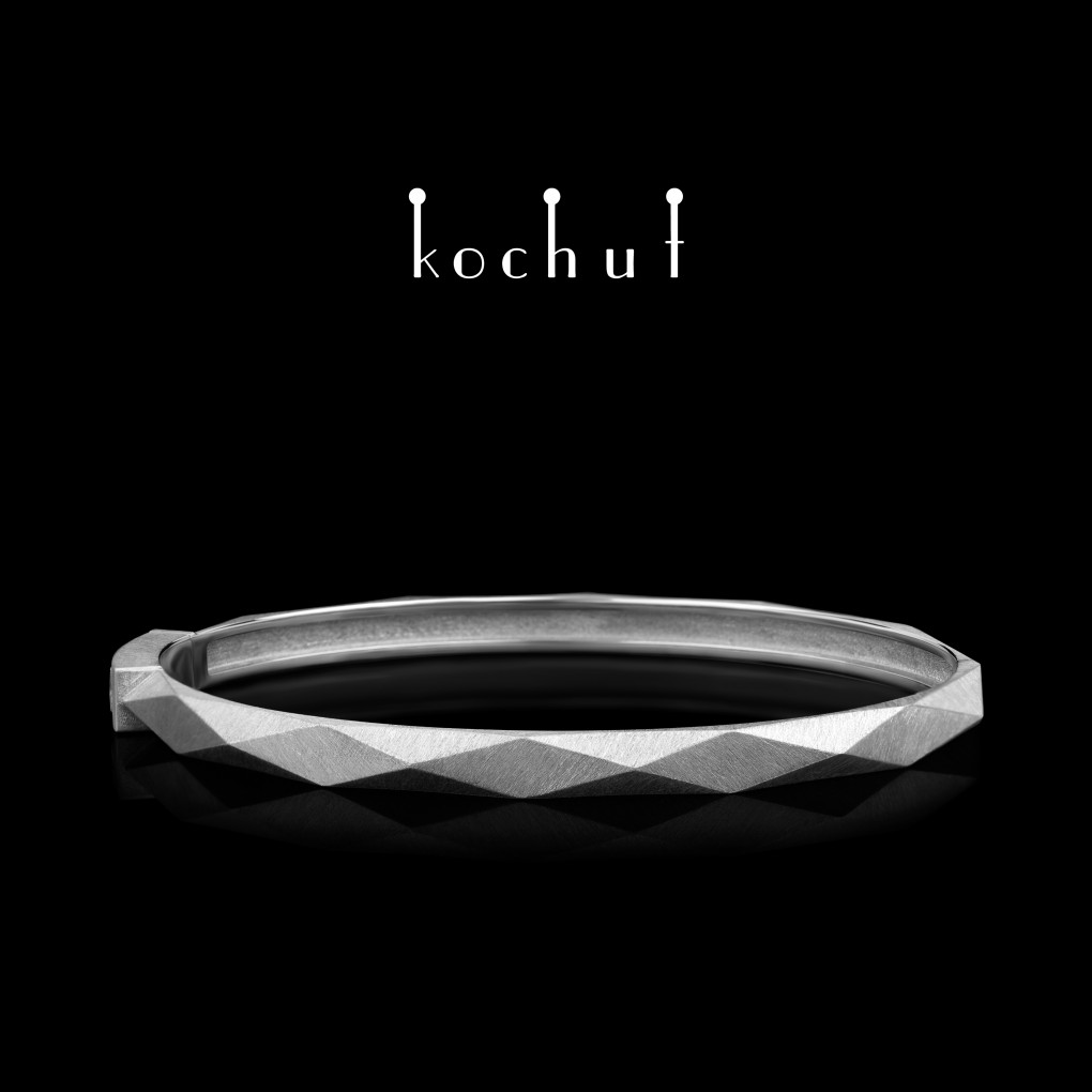 Bracelet «King and Queen». White gold, white rhodium